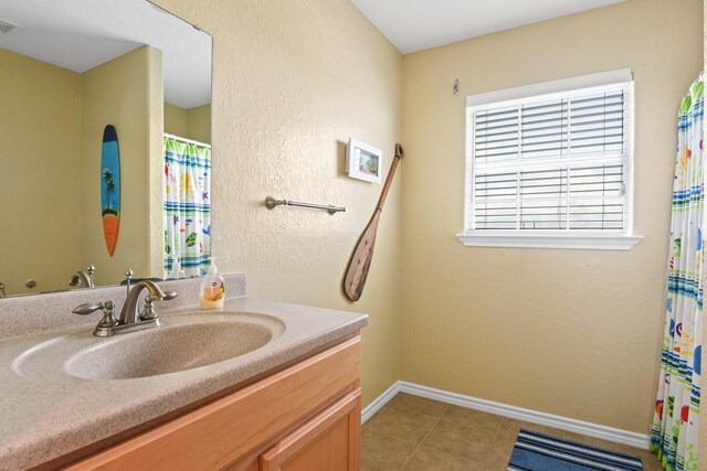 115 Southwind Dr, Surfside Beach, TX 77541 - full bath with vanity and tile patterned floors