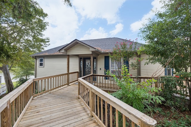 527 Caney Creek Dr, Livingston, TX 77351 - view of wooden deck