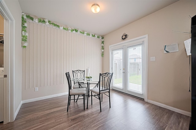 3638 Bright Moon Ct, Katy, TX 77449 - dining room featuring dark wood-type flooring and baseboards