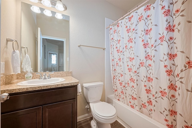 3638 Bright Moon Ct, Katy, TX 77449 - bathroom featuring vanity and shower / tub combo with curtain