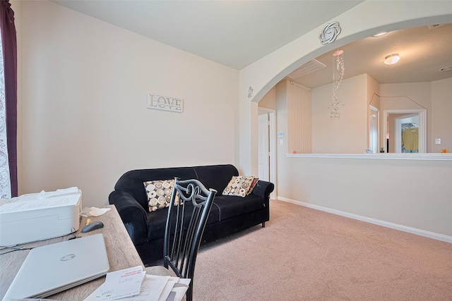 3638 Bright Moon Ct, Katy, TX 77449 - office with carpet and arched walkways