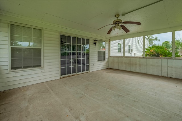 1725 County Road 244e, Brazoria, TX 77422 - unfurnished sunroom with ceiling fan and plenty of natural light