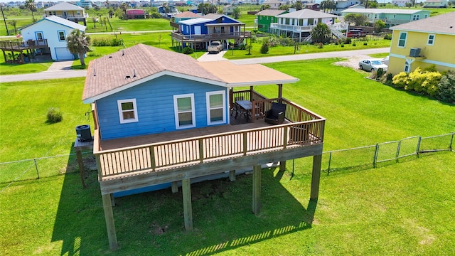 4022 3rd St, Galveston, TX 77554 - rear view of house featuring a deck and a residential view
