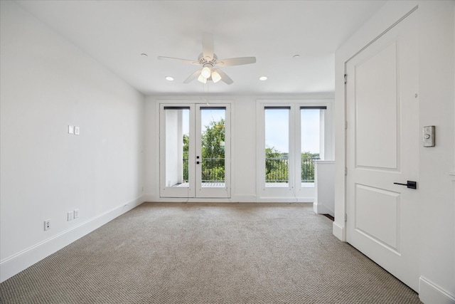 2509 Dorrington Blvd Unit B, Houston, TX 77030 - carpeted spare room featuring a ceiling fan and recessed lighting