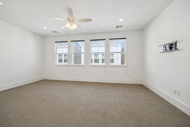 2509 Dorrington Blvd Unit B, Houston, TX 77030 - carpeted empty room with ceiling fan and recessed lighting
