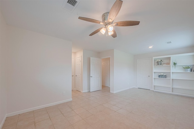 3810 Marlin Ln, La Porte, TX 77571 - spare room featuring a ceiling fan and built in features