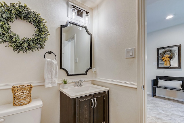 20910 Cordell Landing Dr, Richmond, TX 77407 - half bathroom featuring vanity and tile patterned flooring