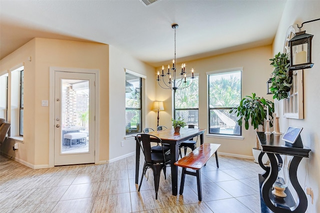 20910 Cordell Landing Dr, Richmond, TX 77407 - dining space with a chandelier and light tile patterned floors