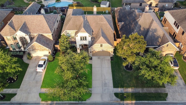 5409 Aroma Knoll Ln, Rosharon, TX 77583 - aerial view of residential area featuring a pool area