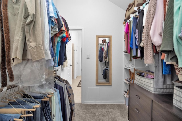 222 Speckled Woods Pl, Conroe, TX 77318 - spacious closet featuring carpet floors and lofted ceiling
