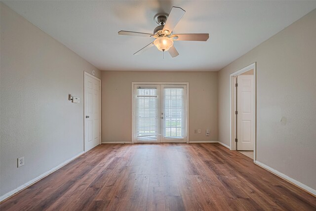 10815 Shawnbrook Dr, Houston, TX 77071 - empty room with a ceiling fan and wood finished floors