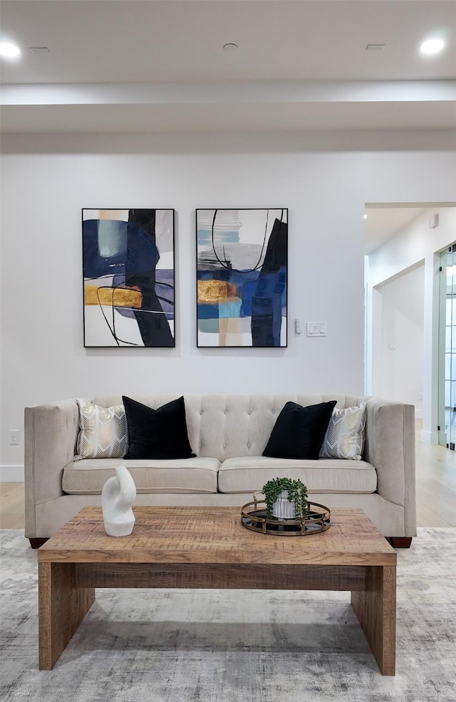 5115 Maple St, Houston, TX 77401 - living area featuring light wood finished floors and recessed lighting