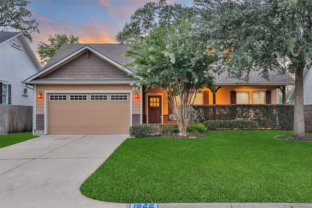 1822 Gardenia Dr, Houston, TX 77018 - view of front of home featuring a garage, driveway, and a shingled roof