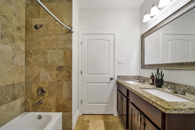 1822 Gardenia Dr, Houston, TX 77018 - bathroom with double vanity and shower / bath combination