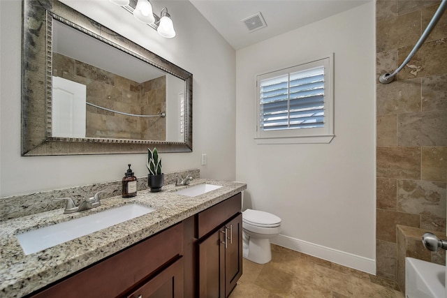 1822 Gardenia Dr, Houston, TX 77018 - bathroom featuring double vanity and bathing tub / shower combination
