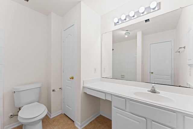 1627 Pebble Brk, Missouri City, TX 77459 - full bathroom featuring vanity, tile patterned floors, and a tile shower