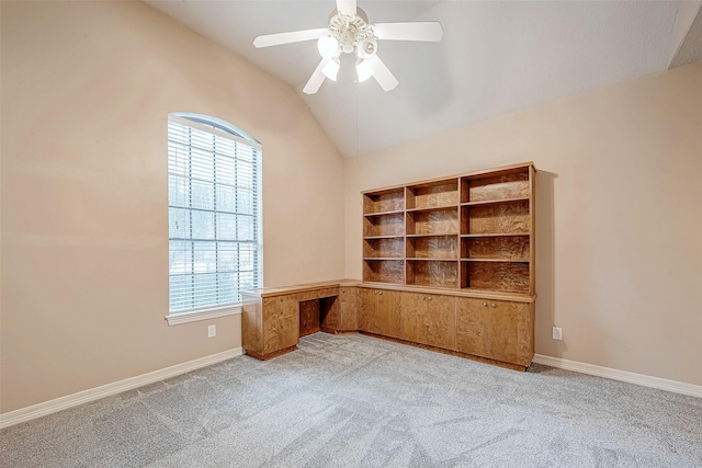 3110 Meadow Oak Dr, Houston, TX 77068 - unfurnished office featuring lofted ceiling, light carpet, and ceiling fan