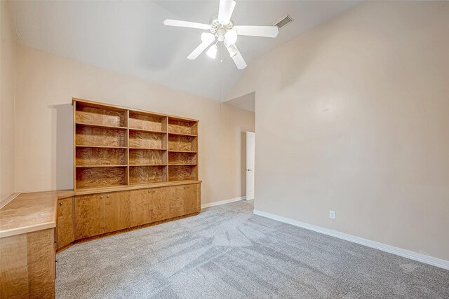 3110 Meadow Oak Dr, Houston, TX 77068 - unfurnished room featuring lofted ceiling, a ceiling fan, and light colored carpet