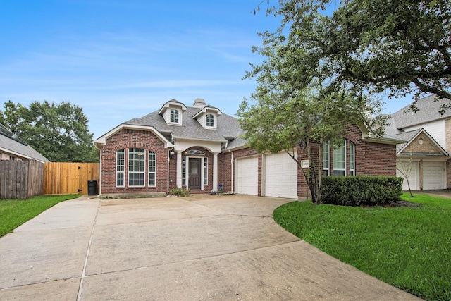 24006 Northshire Ln, Katy, TX 77494 - traditional home with brick siding, a shingled roof, an attached garage, and concrete driveway