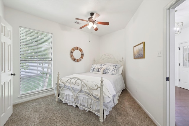 243 Riverbirch, Brookeland, TX 75931 - bedroom with carpet and a ceiling fan