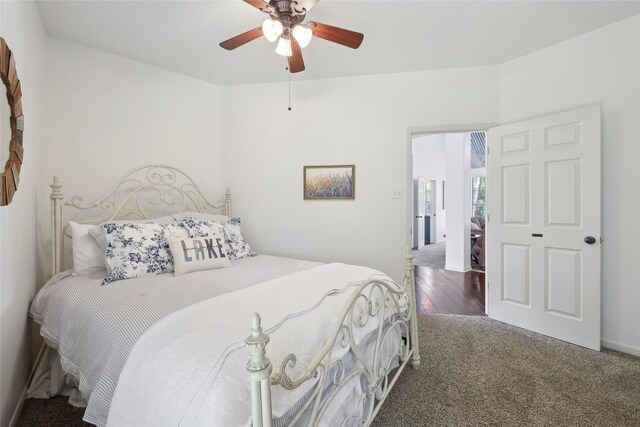 243 Riverbirch, Brookeland, TX 75931 - carpeted bedroom with ceiling fan