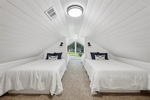243 Riverbirch, Brookeland, TX 75931 - carpeted bedroom featuring vaulted ceiling and wood ceiling