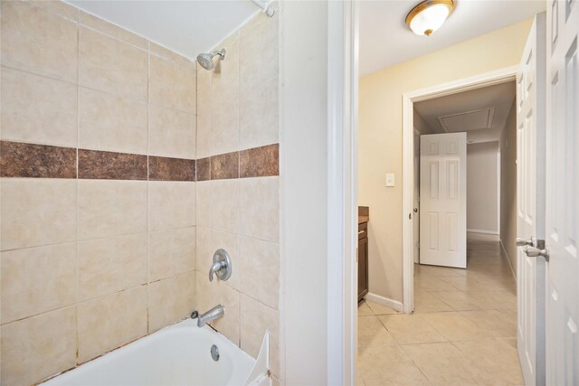 15615 Sandy Hill Dr, Houston, TX 77084 - full bath featuring tile patterned floors,  shower combination, and vanity