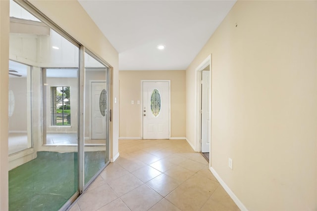 15615 Sandy Hill Dr, Houston, TX 77084 - foyer entrance with light tile patterned flooring and recessed lighting