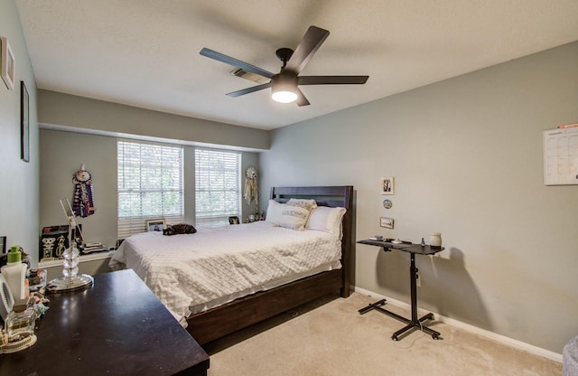 1010 Forestburg Dr, Spring, TX 77386 - bedroom with light colored carpet and a ceiling fan
