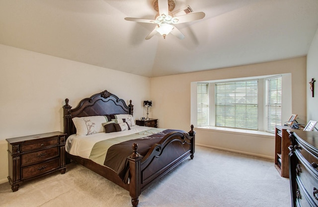 1010 Forestburg Dr, Spring, TX 77386 - bedroom with light colored carpet, a ceiling fan, and vaulted ceiling