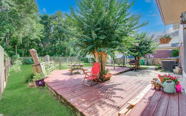 1010 Forestburg Dr, Spring, TX 77386 - deck featuring a fenced backyard and outdoor dining space