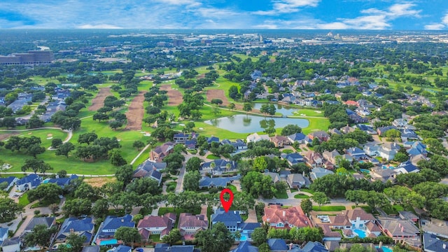 1255 Sugar Creek Blvd, Sugar Land, TX 77478 - aerial view of property's location with a large body of water, nearby suburban area, and a golf course