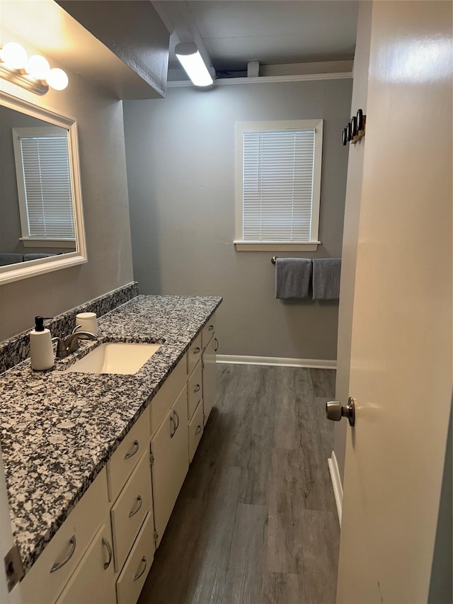 107 Southern Oaks Dr, Lake Jackson, TX 77566 - bathroom featuring wood finished floors and vanity