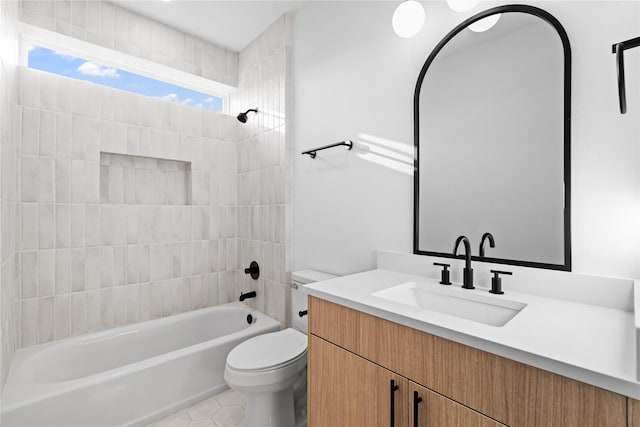 2948 Pitzlin St, Houston, TX 77023 - full bath with shower / bath combination, vanity, and tile patterned flooring