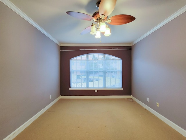 2111 Welch St Unit B109, Houston, TX 77019 - spare room with a ceiling fan, ornamental molding, and light colored carpet