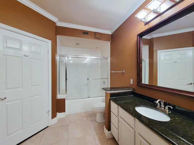 2111 Welch St Unit B109, Houston, TX 77019 - bathroom with crown molding, vanity, and shower / bath combination with glass door