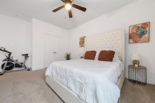 5214 Sherman St, Houston, TX 77011 - bedroom featuring carpet, a closet, and ceiling fan