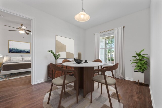 2800 Jeanetta St Unit 1206, Houston, TX 77063 - dining room with wood finished floors and a ceiling fan