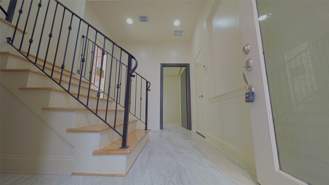1844 Colquitt St, Houston, TX 77098 - stairway with marble finish floors and recessed lighting