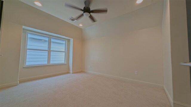 1844 Colquitt St, Houston, TX 77098 - empty room with light carpet, ceiling fan, and recessed lighting