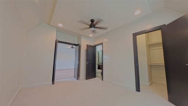 1844 Colquitt St, Houston, TX 77098 - unfurnished bedroom with a spacious closet, carpet floors, recessed lighting, a closet, and ensuite bath