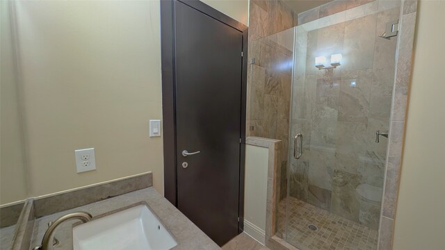 1844 Colquitt St, Houston, TX 77098 - bathroom featuring a stall shower and vanity