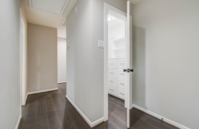 7922 Kleingreen Ln, Spring, TX 77379 - corridor featuring dark wood-style floors and baseboards