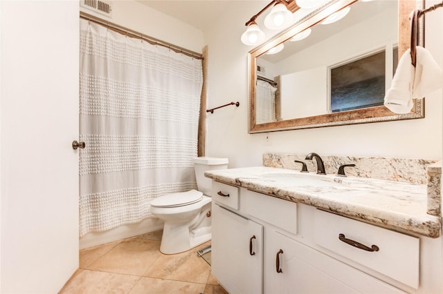 13050 Trail Hollow Dr, Houston, TX 77079 - bathroom featuring vanity, tile patterned floors, and a shower with shower curtain