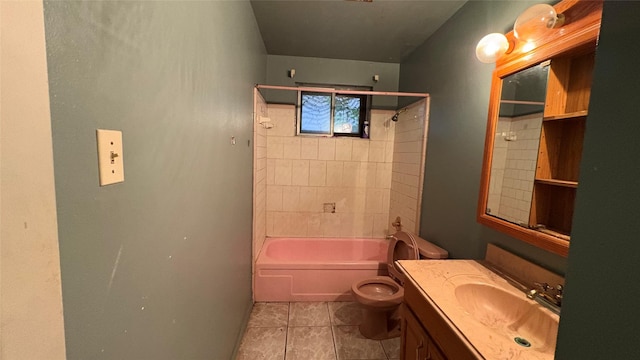 12414 Frazier River Dr, Houston, TX 77050 - full bath featuring vanity, shower / bath combination, and tile patterned floors