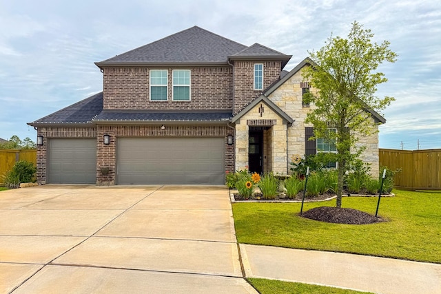 1206 Raburn Run Ln, Tomball, TX 77375 - view of front of property featuring a shingled roof, driveway, brick siding, and a garage