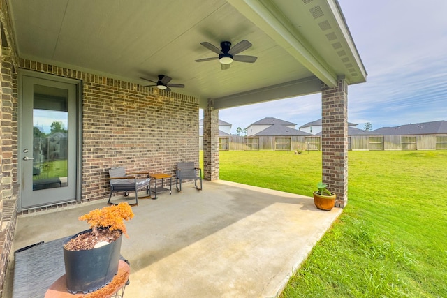 1206 Raburn Run Ln, Tomball, TX 77375 - view of patio / terrace featuring ceiling fan