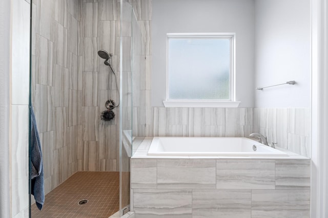 7714 S Fall Run Xing, Houston, TX 77055 - full bath with a bath and a tile shower