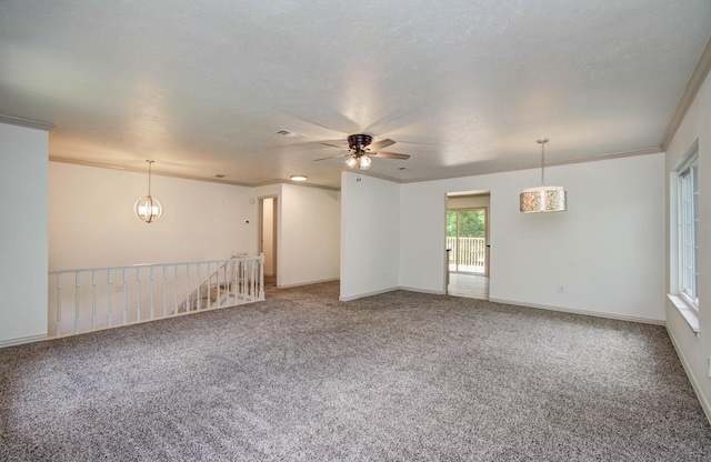 14507 Louetta Rd, Cypress, TX 77429 - unfurnished room with carpet flooring, a ceiling fan, and ornamental molding