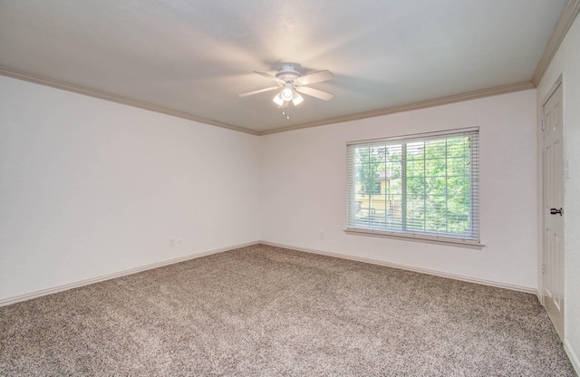 14507 Louetta Rd, Cypress, TX 77429 - empty room with ceiling fan, carpet, and ornamental molding